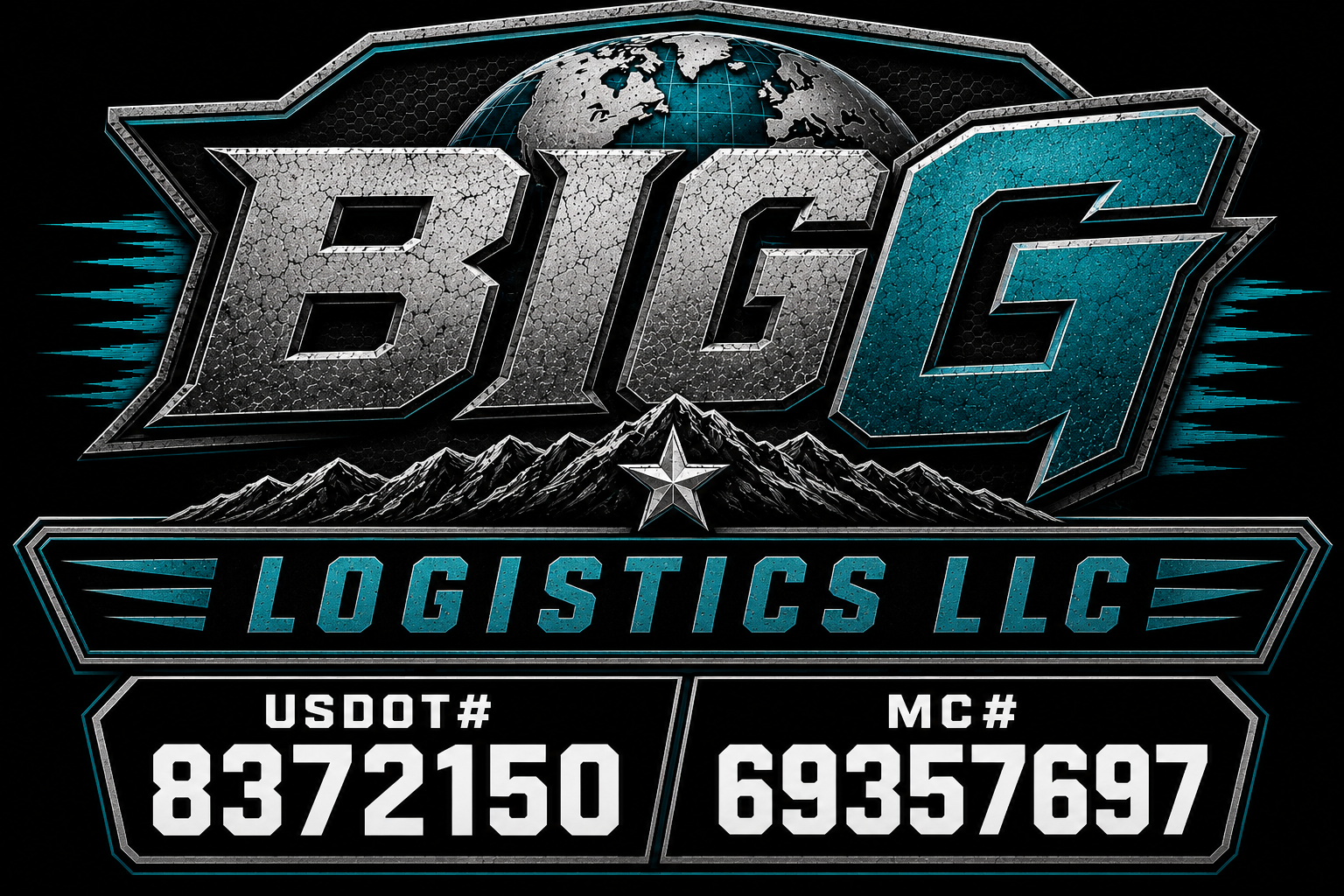 Big G Logistics LLC logo with USDOT and MC authority numbers